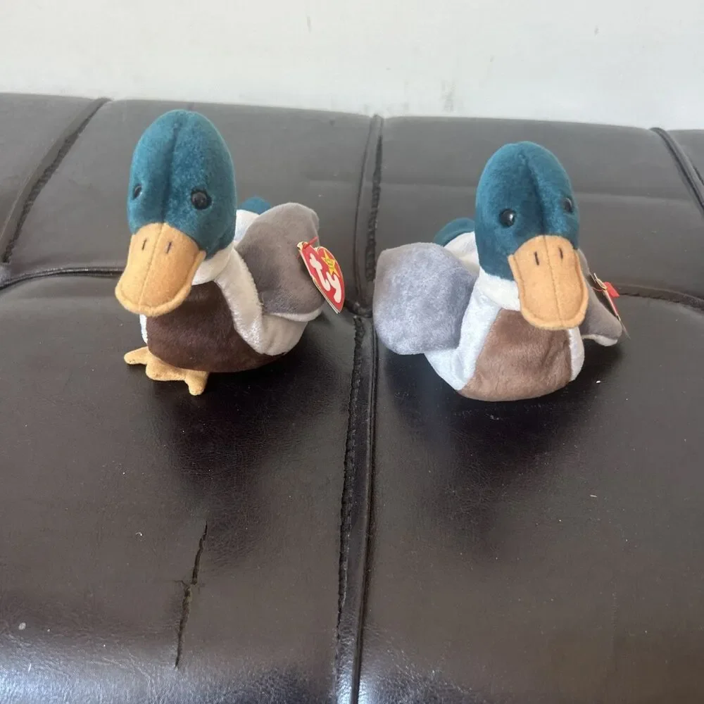 Ty ( Jake ) 1998 Beanie Baby Mallard Duck Gray And Brown With Green Head #A